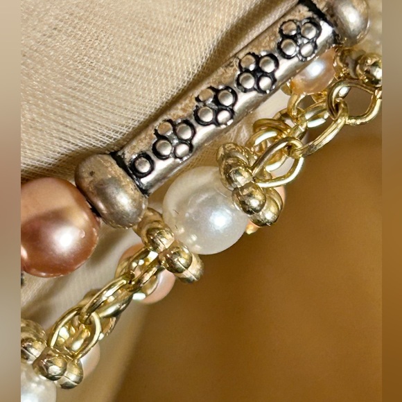 Blushing Rose 3 row Necklace & Earrings - Picture 7 of 11